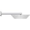 Inbagno Kit doccia cromato lucido con braccio 30 cm e soffione rettangolare 30x20 cm, in acciaio inox con snodo orientabile e ugelli anticalcare