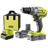Ryobi - Trapano avvitatore 18 V OnePlus 2 batterie al litio Plus 2.0 Ah - caricatore rapido 2.0 Ah R18DD3-220S