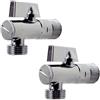 SANIXA® JL19SETE37 - Valvola di regolazione ad angolo per bagno e cucina, 1/2", con attacco acqua e distributore, per acqua calda e fredda, con filtro