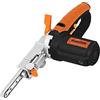 Evolution Power Tools Levigatrice elettrica a nastro sottile di precisione, multiuso, per limatura, levigatura, levigatura, include 3 nastri abrasivi a grana mista, sacchetto per la polvere, 230 V