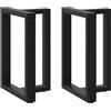 vidaXL Gambe per tavolo da pranzo a forma di T 2 pz nere 50x35x(72-73) cm in acciaio