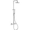 Paffoni ZCOL646LIQCR Birillo Colonna doccia senza deviatore, con miscelatore termostatico e soffione tondo 22,5 cm, supporto scorrevole, doccetta e flessibile