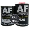 Alex Flittner Designs Vernice acrilica 2K, set di vernice per auto, 1,5 kg, RAL 7021, grigio nero lucido, incl. indurente