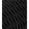 LaMorell LightDesign Cavo Elettrico Treccia/Trecciato Rivestito in Tessuto. Colore Nero Cotone. Sezione 2x0.75 (10 Metri)