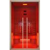 Sanotechnik Cabina a infrarossi RUBY 2, adatta per 2 persone, con faretto a spettro completo, 120 x 100 x 195 cm, cabina termica con lettore MP3 e Bluetooth, illuminazione a LED (7 colori), sauna a