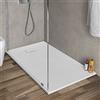 Inbagno Piatto doccia in Resina, disponibile in diverse misure, design ultraslim con effetto pietra serie Agorà (80x120, Bianco)