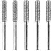 BOROCO Frese diamantate rivestite 5 pezzi Fresa cilindrica rivestita di diamante argento Affilacoltelli per motosega Pietra per seghe a catena Utensile per molatura per utensile rotante artigiano(D'argento)