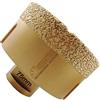 SHDIATOOL Punta per Trapano Diamantata 75mm Vacuum Brasato Foretto Diamantato con Filettatura M14 per Porcellana Piastrella Granito Marmo Taglio a Secco