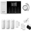 HUXGO® HXA005 Sistema di allarme casa senza fili con Sirena WiFi + GSM | Antifurto casa kit con 1x sensori di allarme per finestre/portes, 3x rilevatori di movimento