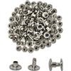 Cattaneo Accessori Metallici CATTANEO 100 Rivetti in Ferro Doppia Testa (9x10mm), Rivetti per Cuoio Tessuti, Borse, Scarpe e Abbigliamento - Set Ribattini per Cuoio Doppia Testa Facili da Applicare, Made in Italy