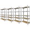 ECD Germany Set di 4 Scaffali Officina Carichi Oggetti Pesanti Lavoro Garage Magazzino Scantinato 180x90x40 cm Carico max. 750 kg - Scaffalatura 5 Ripiani Metallo Senza Bullone Pannelli in MDF Robusto