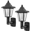TITA-DONG Lanterna da Parete Solare da 2 Pezzi, Lampada da Parete a LED Resistente Alle Intemperie da Giardino per Esterni a Induzione Automatica, Lanterna da Parete Solare con Sensore di Luce, Luce per(Nero)