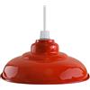 DC VOLTAGE Lampadario Moderno a Sospensione Paralume Arancia in Metallo 32cm Forma Curva Lampada da Soffitto a Sospensione Adatta per Soggiorno Cucina Corridoio Bar Ristorante