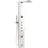 AMBRA WATER Colonna pannello doccia in acciaio bianco e vetro trasparente con doccetta, flessibile e getti orizzontali massagge modello virgo bianco lucido