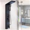 TVTIUO Colonna Doccia Idromassaggio Nero TVTIUO LED Pannello Doccia Set in 304 Acciaio,Sistema Doccia 4 funzioni doccia, soffione, idromassaggio, doccia a cascata, doccetta