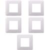 Electron 5 Placche, 2 moduli/posti, Compatibile Con Vimar Plana, colore bianco bianca, Placche In plastica di alta qualità, 100% compatibile con i supporti e i moduli originali