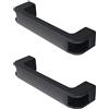 MroMax 2 maniglie in plastica da 16 cm, fori centrali da 160 mm, quadrati, lunghezza 178 mm, per bagagli, attrezzature meccaniche, armadietti, maniglie nere