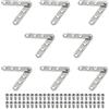 MroMax Cerniera girevole per porta, rotazione a 360 gradi, cerniera per porta nascosta, 60 x 11 mm, cerniera in ferro argento per porte in legno e ante dell'armadio, 8 pezzi