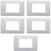 Electron 5 Placche, 3 moduli/posti, Compatibile Con Vimar Plana, colore bianco bianca, Placche In plastica di alta qualità, 100% compatibile con i supporti e i moduli originali