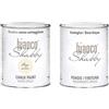 bianco Shabby CHALK PAINT Beige Sabbia & FINITURA - Pittura Shabby Chic EXTRA OPACA (1 litro) + Finitura Trasparente Opaco (1 litro)