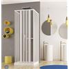 Arredobagnoecucine Box doccia 3 lati soffietto cm.80x80x80 riducibile su misura, doppia apertura