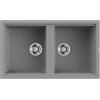 Elleci Lavello Incasso Best 450 2 Vasche 86x51 Grigio Cemento Granitek LGB45048