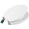 IdroTrade Copriwater Universale MDF Bianco 43x36 cm - Tavoletta WC in Legno MDF, Sedile WC Robusto con Cerniere Cromate, Asse WC Ovale Compatibile, Coperchio Water Resistente