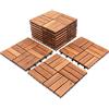 SWANEW Piastrelle in legno di acacia, 1 m², 11 pezzi, 30 x 30 cm, per giardino, terrazza, balcone