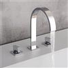 XDSMB Rubinetto A Cascata Per Lavabo,Rubinetto Bagno Cascata A 3 Fori Con Doppia Maniglia,Rubinetto Lavandino Bagno In Ottone,cromo
