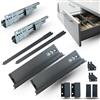 INDAUX CASSETTO in KIT Ad Estrazione Totale per Ambiente Camera Bagno Cucina Ufficio - Nuovo Design SLIM, Portata 40kg, Guide Sincronizzate (H 170mm - P 550mm)