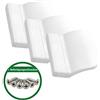 SILISTO Maniglia per porta in plastica, rettangolare, bianco, 3 pezzi, con viti incluse