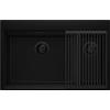 PRIMAGRAN Lavello da Cucina Tutto Nero 78x50cm, Lavandino in Granito a 2 vasche + Set di accessori, Lavabo da Cucina Incasso al Mobile 80cm - Oslo Duo Top S053