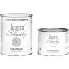 bianco Shabby CHALK PAINT Grigio Polvere & CERA NEUTRA - Pittura Shabby Chic (1 Litro) + Cera Professionale (500 ml)