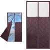 Generic Tenda Per Porta Inverno Termica Con Finestra Di Visualizzazione Antivento In Tessuto Oxford Tenda Magnetica Isolante Termica Per Porte Per Balcone Soggiorno Cantina Cucina(Coffee,90x225cm)