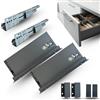 INDAUX CASSETTO in KIT Ad Estrazione Totale per Ambiente Camera Bagno Cucina Ufficio - Nuovo Design SLIM, Portata 40kg, Guide Sincronizzate (H 120mm - P 550mm)