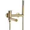 PINYELIN Rubinetto per vasca da bagno con doccetta in ottone, per vasca da bagno, colore oro, montaggio a parete, con doccetta dorata, per bagno e bagno