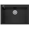 PLADOS Lavello in quarzo da cucina incasso Plados vasca singola 76cm - Nero Metal