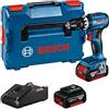 Bosch Professional 18V System Trapano-avvitatore a percussione a batteria GSB 18V-45 (velocità di rotazione di 1.900 giri/min, incl. 2 batterie da 3.0 Ah, GAL 18V-40, L-BOXX)
