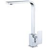 ZHAOZHAO Miscelatore per Tappeti da Cucina Miscelatore Massello in Ottone in Ottone Cromato, Rubinetto Dell'Acqua Moderno Beccuccio Piatto Quadrato a 360 Gradi Effetto Cascata Effetto Acquego, Rubinet