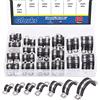 Glarks - Set di 60 morsetti per tubo a U a 2 fori, in acciaio inox 304, con cuscinetto in gomma e cinghia rigida per tubi a U, kit di fissaggio per tubi (8-32 mm set di morsetti per cinghia)