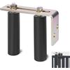 UCDOET Rullo guida per cancello scorrevole da 15,2 cm, in nylon, con staffa universale a L, supporto per cancelli scorrevoli, guida per porte scorrevoli, 1 kit (nero)