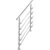Tubiaz Ringhiera con corrimano in acciaio inox per scale, parapetto, balcone, 180 cm, con 5 traverse, diametro 42 mm, per interni ed esterni