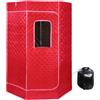 LANTUS Sauna a Vapore Portatile, Cabina Domestica per SPA, 9 Temperature Regolabili, 0-99 Minuti, Telecomando,per Interna Esterno, Pressoterapia Iinfodrenaggio,90 * 90 * 180 cm (3L) (Rosso)