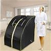 HUOLE Sauna a Vapore Sauna Pieghevole Cabina Portatile Home Sauna Infrarossi Spa Tenda Saune con Regolatore di Temperatura Distanza Sauna Copertura di Sauna,98x80x70cm