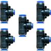 ROZESAZZ 5 connettori riduttori pneumatici a T a 3 vie, 12 mm x 8 mm x 12 mm, a pressione rapida per collegare il raccordo a T