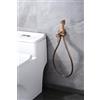 MICE COLLECTION - Rubinetto monocomando a bidet incassato - Doccia igienica da incasso - Rubinetteria da bagno in bide per acqua calda/fredda Serie LIne Oro Rosa Spazzolato - RDD038/ORC