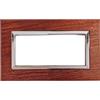 puntoluceled Placca Elegance in Legno e Tecnopolimero compatibile con BTicino Matix 4 moduli Noce - Cornice frontale da incasso cassetta 504