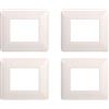 ZOREI 4 Pezzi Placche Compatibile Con Bticino Matix, Placche In Plastica (2 Posti/Moduli,Bianco)