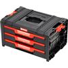 Qbrick System Cassetta Attrezzi Vuota Cassetta Porta Utensili Valigetta Lavoro 450 x 310 x 244 mm Nero Rosso PRO Drawer 3 Toolbox 2.0 Basic