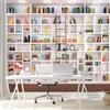 Generic Carta da Parati Libreria Finta 150x105 cm Fotomurale da Parete Libreria Moderna Tessuto di Seta Carta Parati 3D Adesiva Muro Decorazione per Camera da Letto Soggiorno A-1101